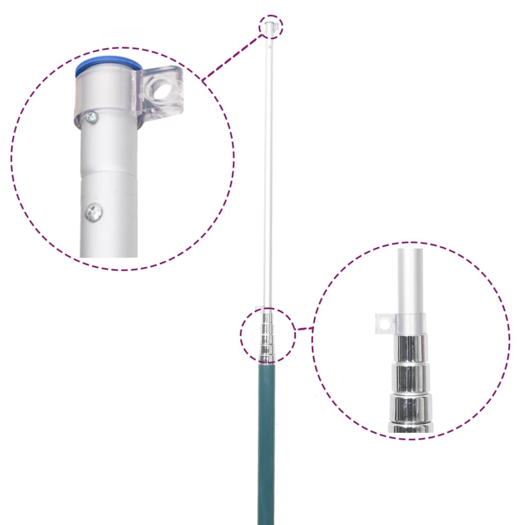 Steag Olanda și stâlp din aluminiu, 5,55 m - Vendito