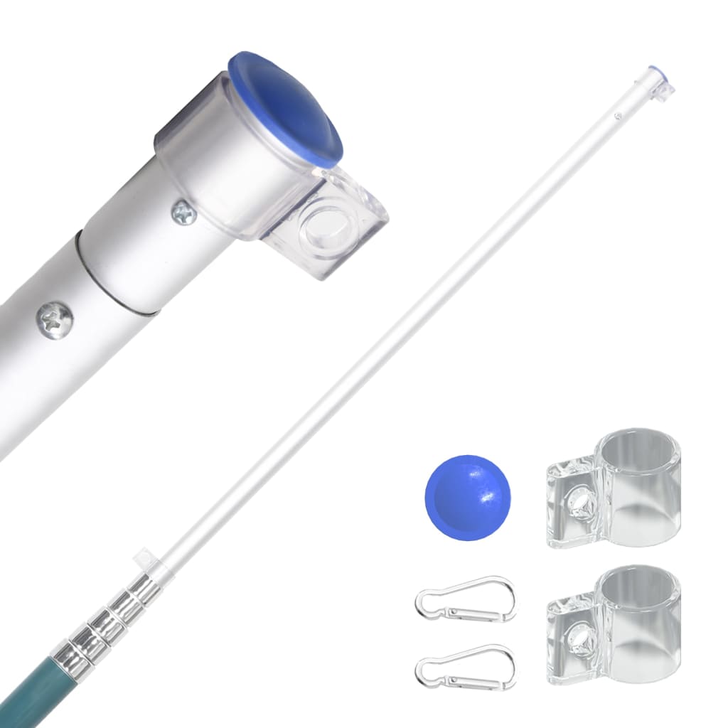 Steag Portugalia și stâlp din aluminiu, 5,55 m