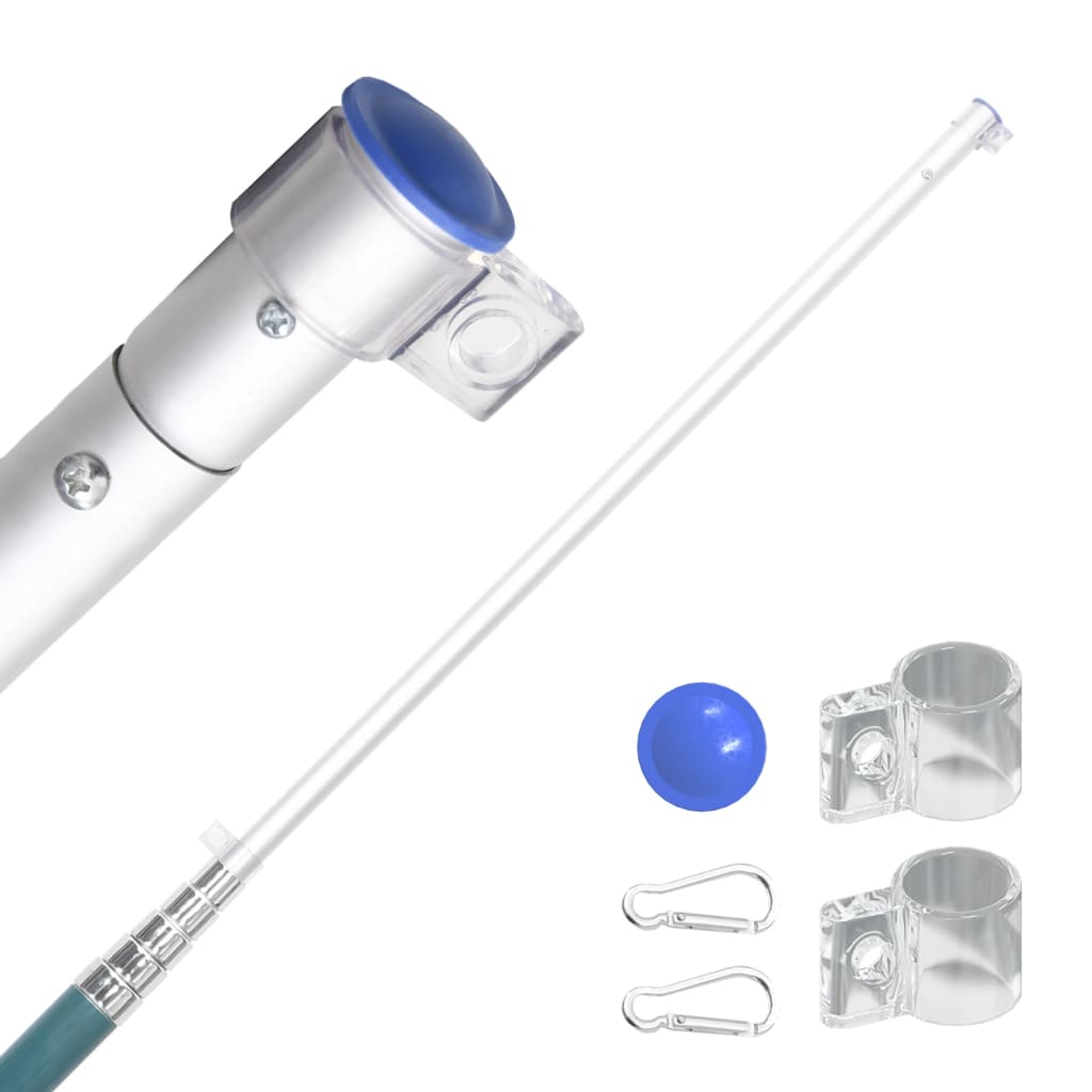 Steag Europa și stâlp din aluminiu, 5,55 m