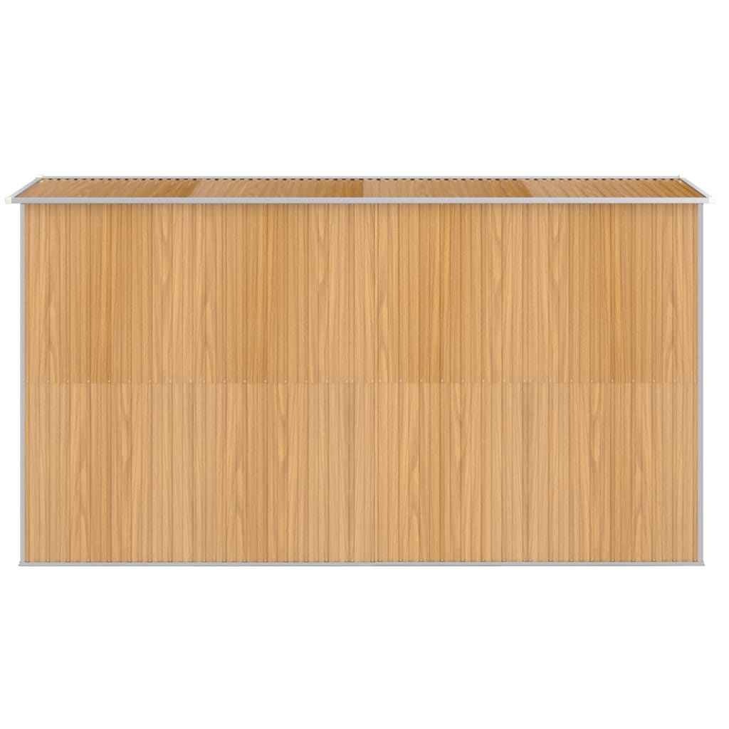 Șopron de grădină, maro deschis, 192x357x223 cm, oțel zincat