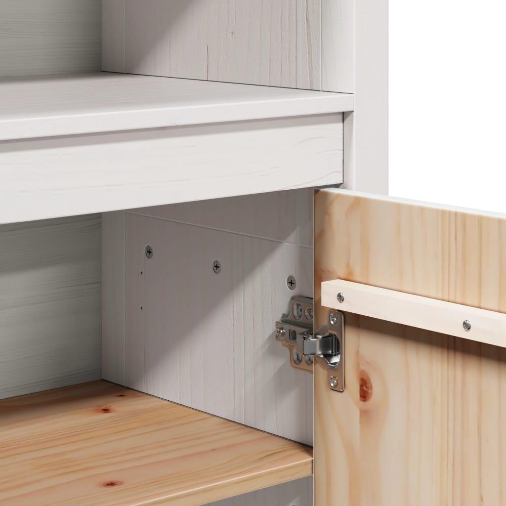 Dulap înalt, alb, 80x35x154 cm, lemn masiv de pin