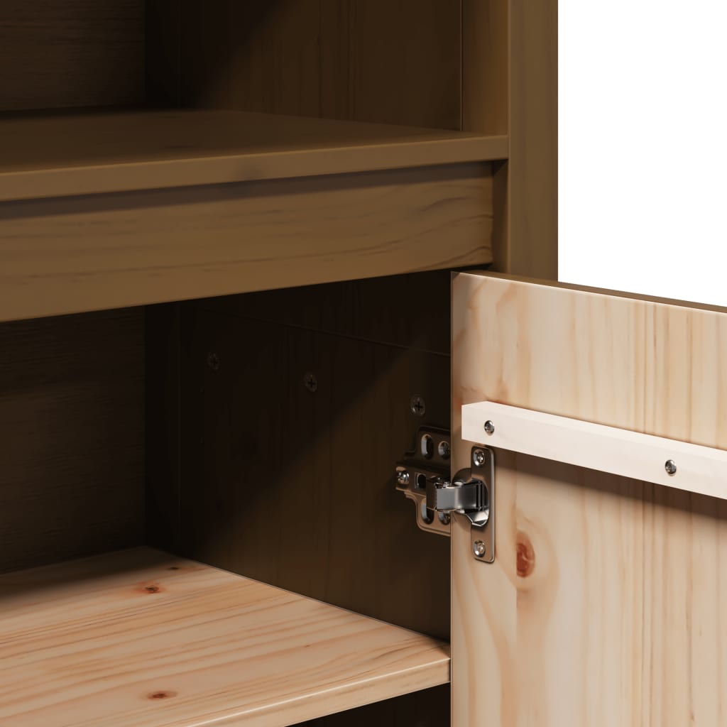 Dulap înalt, maro miere, 80x35x154 cm, lemn masiv de pin