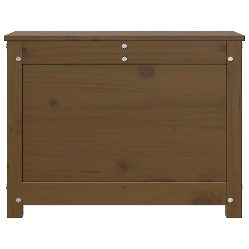 Cutie de depozitare, maro miere, 60x32x45,5 cm, lemn masiv pin