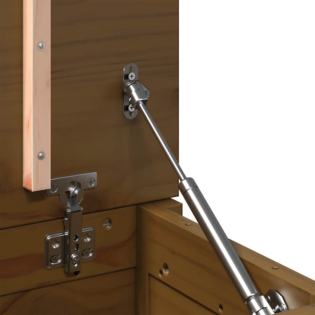 Cutie de depozitare, maro miere, 60x32x45,5 cm, lemn masiv pin