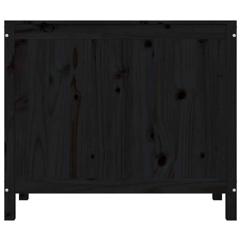 Cutie de rufe, negru, 88,5x44x76 cm, lemn masiv de pin