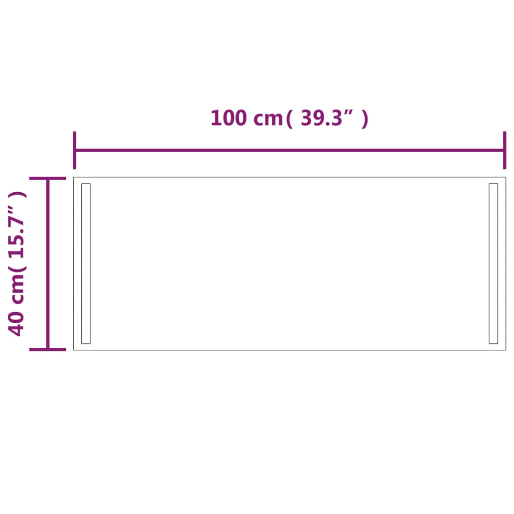 Oglindă de baie cu LED, 40x100 cm - Vendito