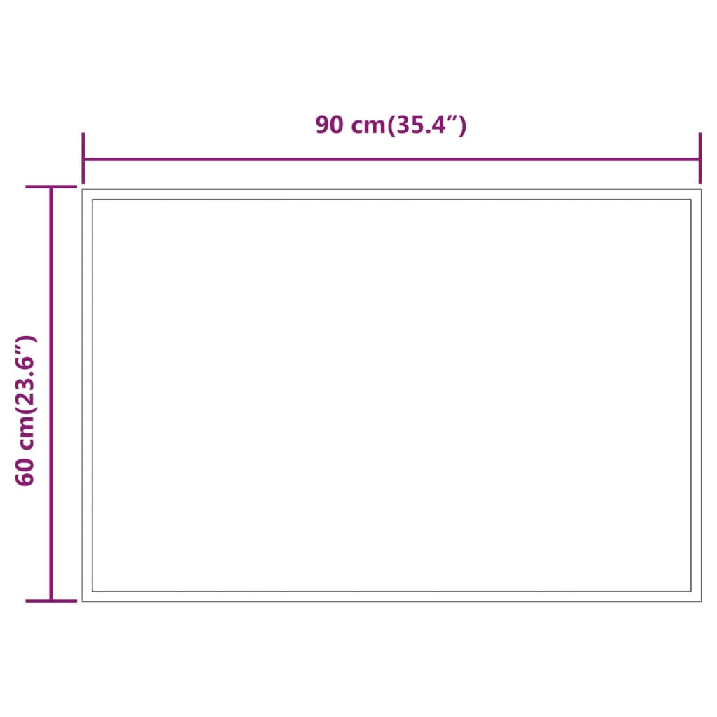 Oglindă de baie cu LED, 60x90 cm