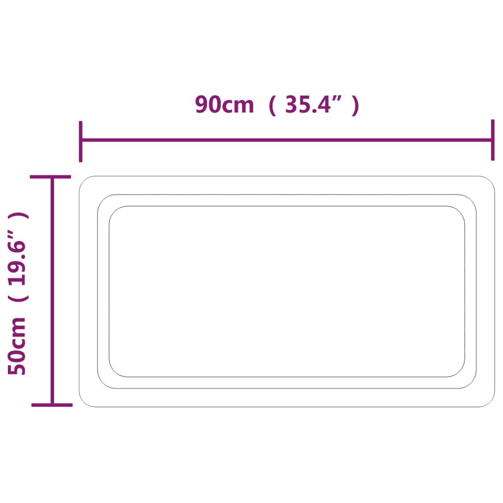 Oglinda de baie cu LED, 50x90 cm