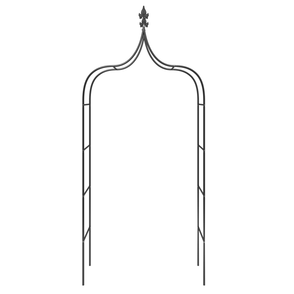 Arcade de grădină, 2 buc, negru, 120x38x260 cm, oțel