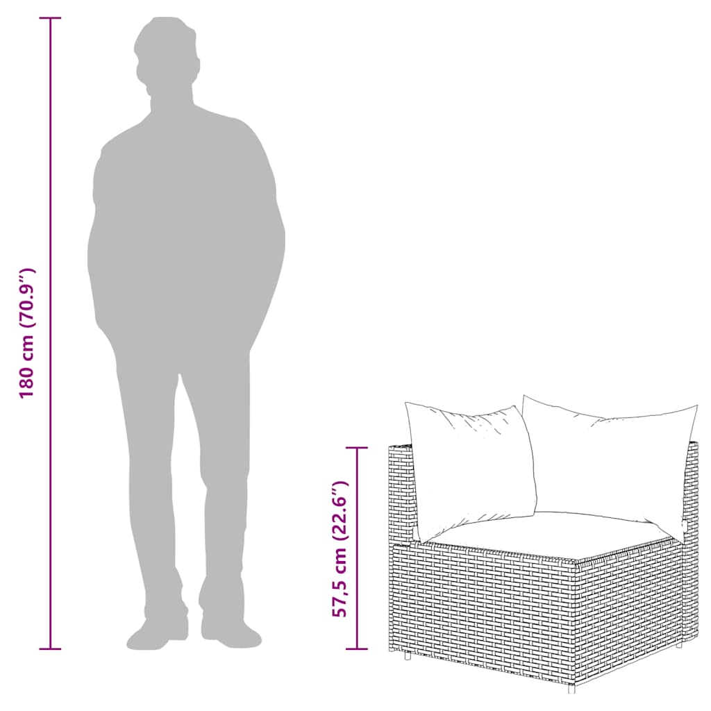 Set mobilier de grădină cu perne, 4 piese, maro, poliratan