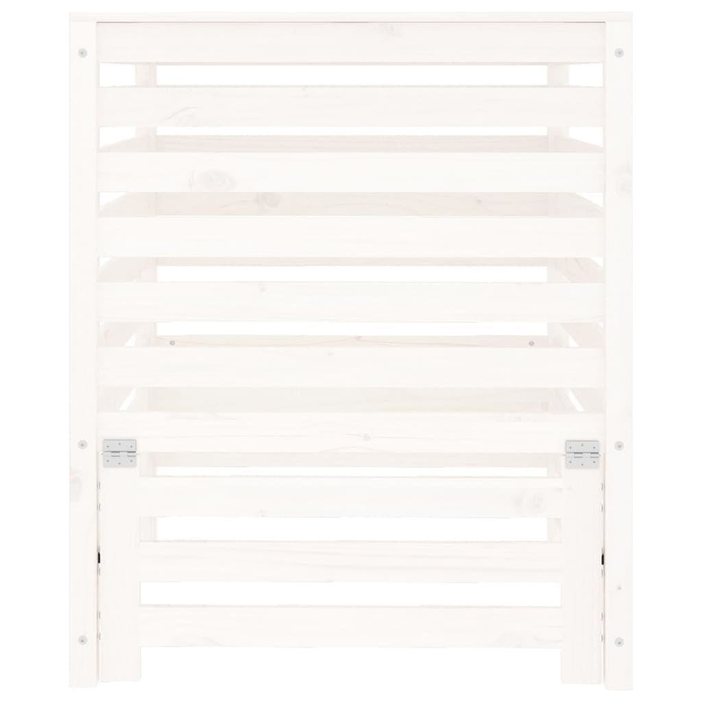 Compostor, alb, 82,5x82,5x99,5 cm, lemn masiv de pin