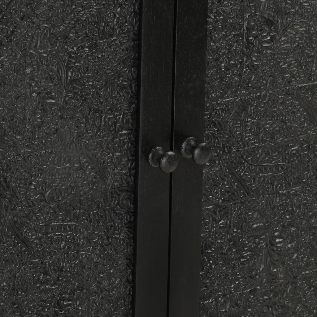 Servantă, negru, 55x30x77 cm, lemn masiv de mango și fier