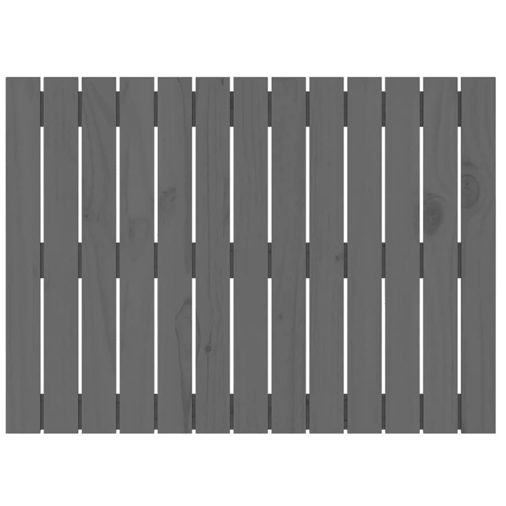 Tăblie de pat pentru perete, gri, 82,5x3x60 cm, lemn masiv pin