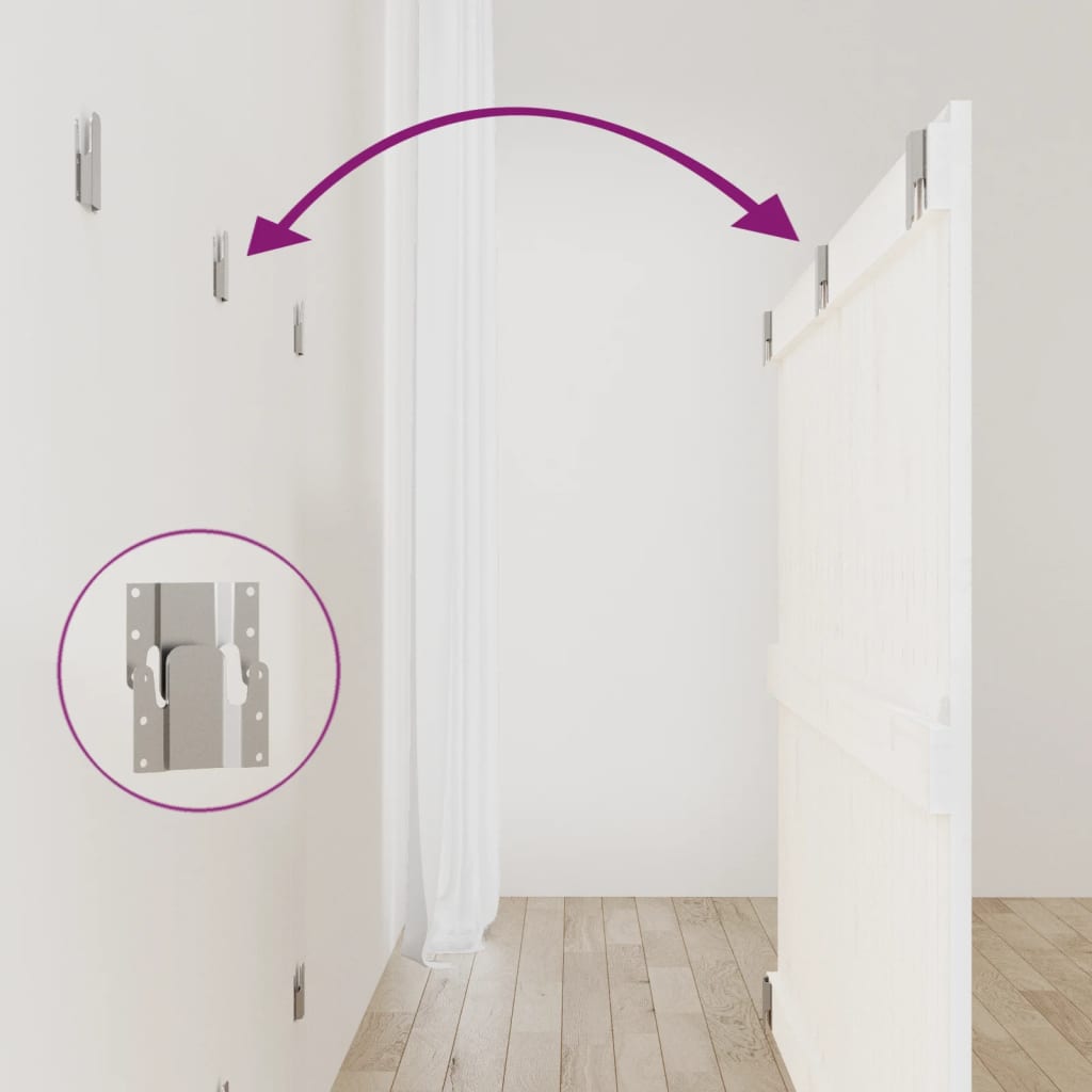 Tăblie de pat pentru perete, alb, 147x3x90 cm, lemn masiv pin