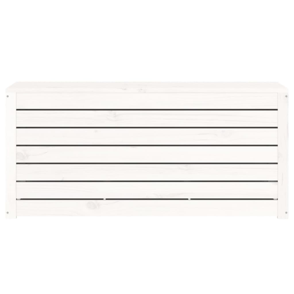Ladă depozitare grădină, alb, 101x50,5x46,5cm, lemn masiv pin
