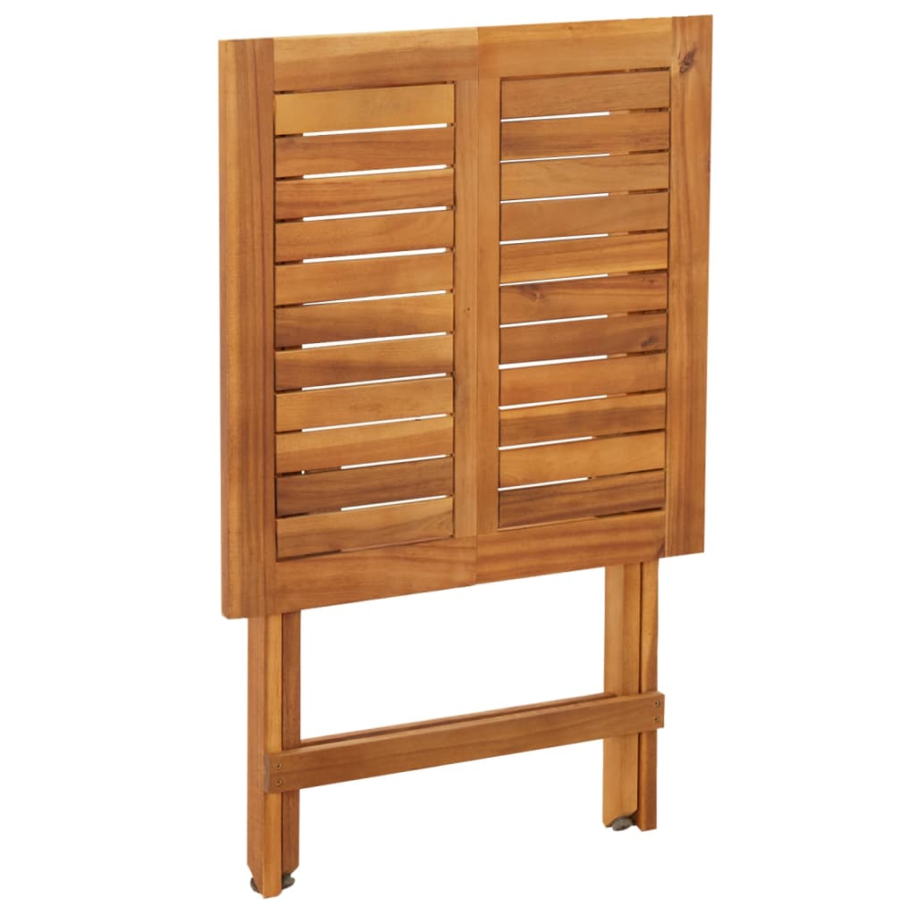 Set bistro pliabil cu perne, 3 piese, lemn masiv de acacia