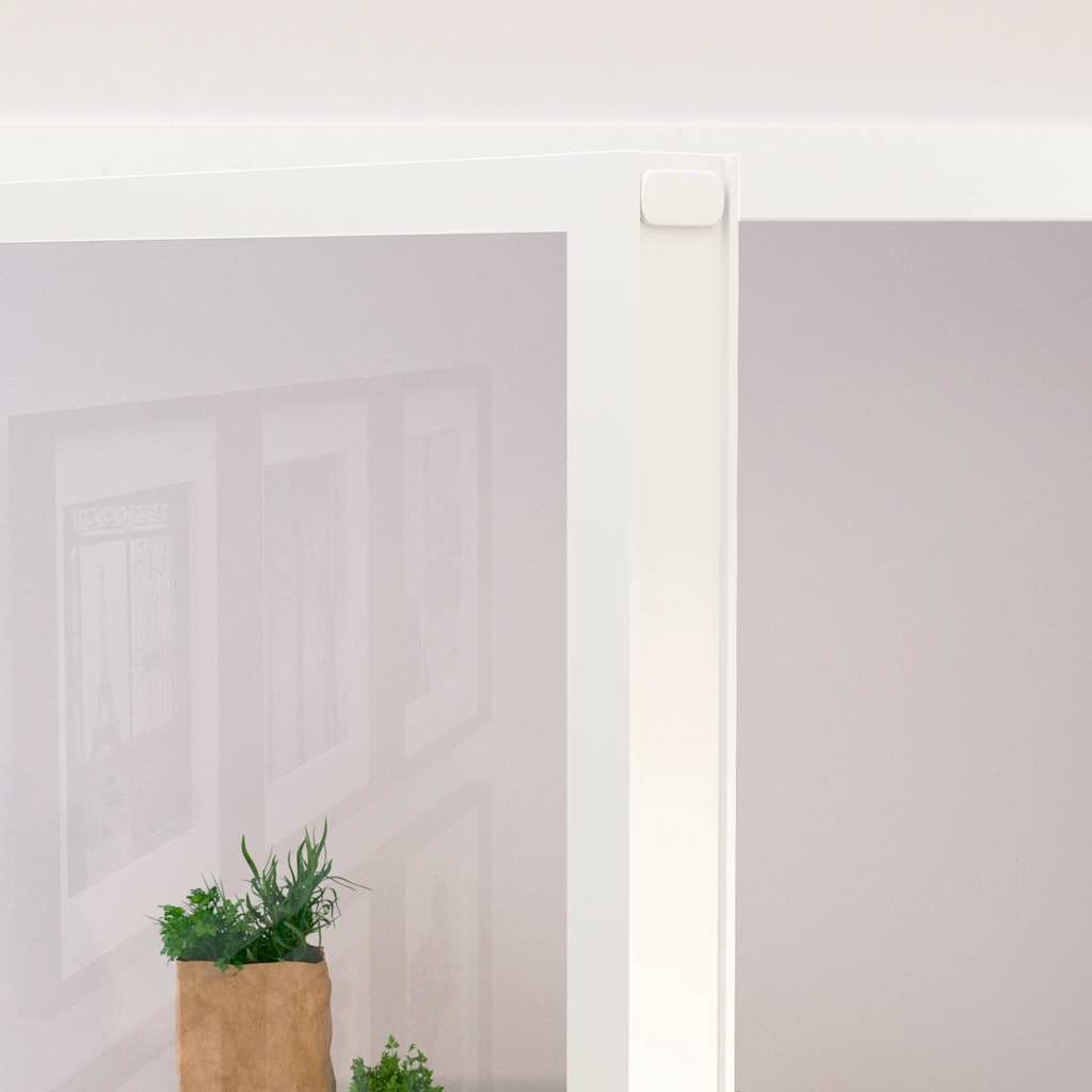 Ușă de interior alb 83x201,5 cm sticlă securiz. / aluminiu slim