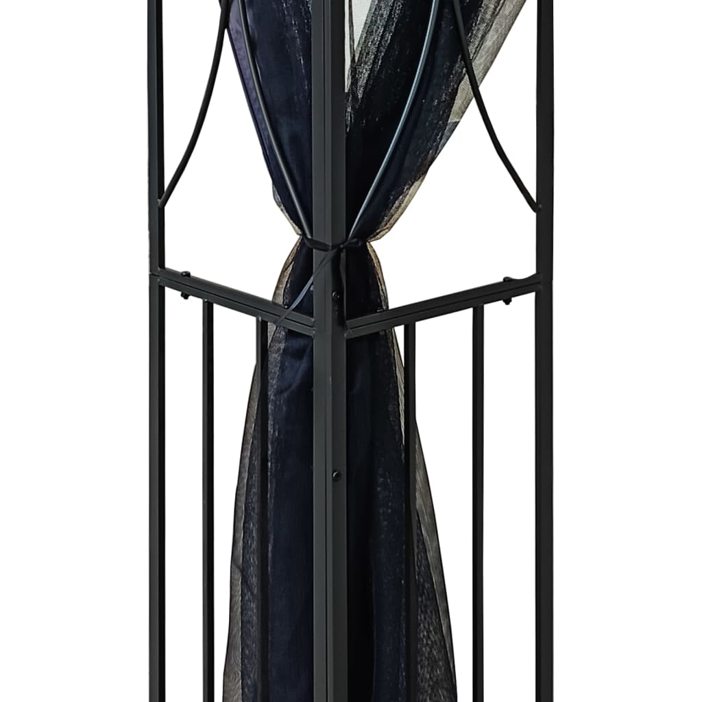 Foișor cu pereți laterali, antracit, 300x300x270 cm, oțel