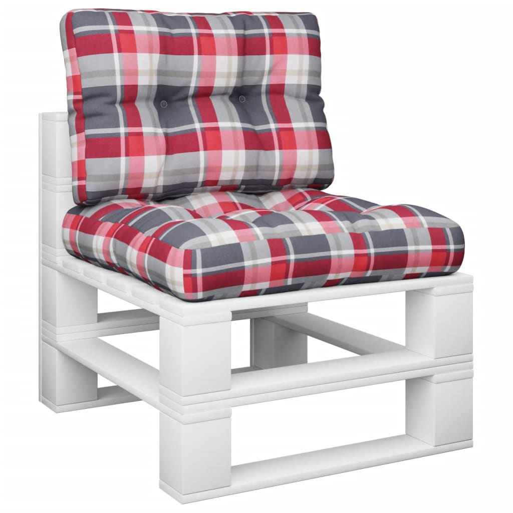 Perne pentru paleți 2 buc. roșu țesătură cu model în carouri