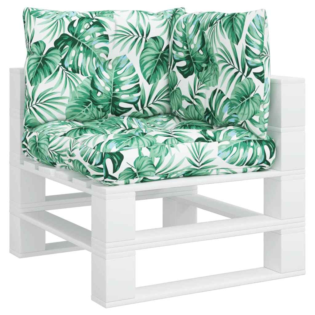 Perne de paleți, 3 buc., model cu frunze, material textil