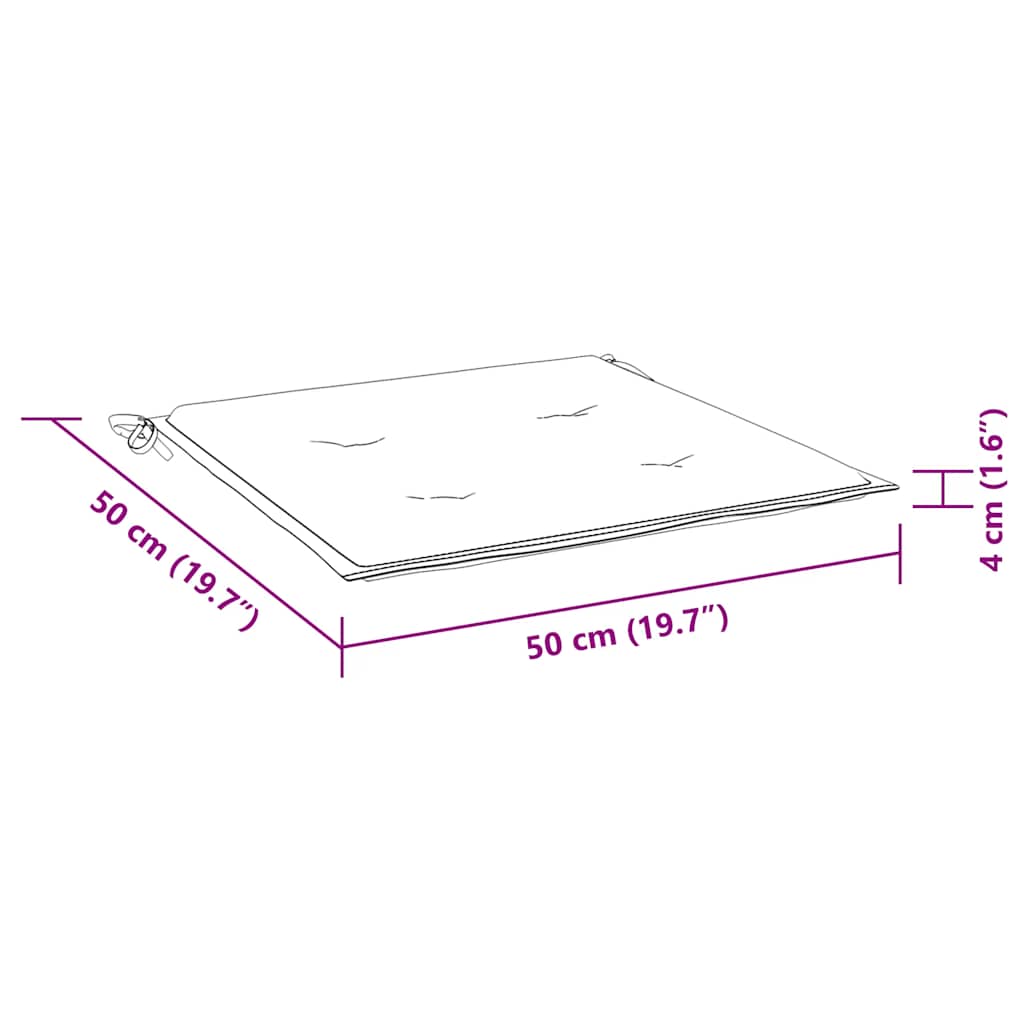 Perne scaun de grădină, 4 buc., multicolor, 50x50x4 cm, textil