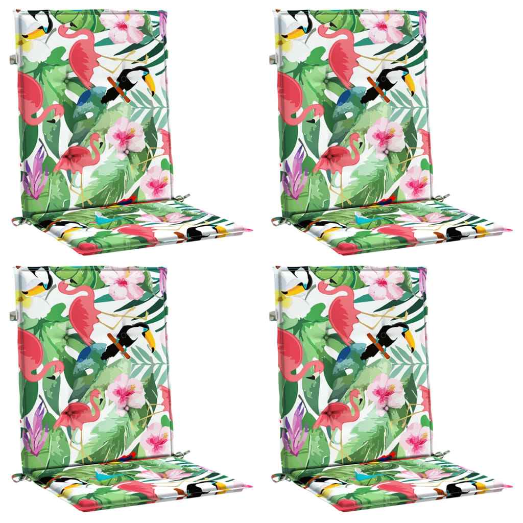Perne pentru scaune cu spătar jos, 4 buc, multicolor, textil