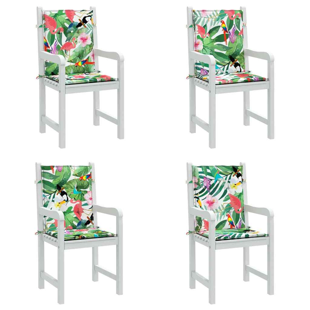 Perne pentru scaune cu spătar jos, 4 buc, multicolor, textil