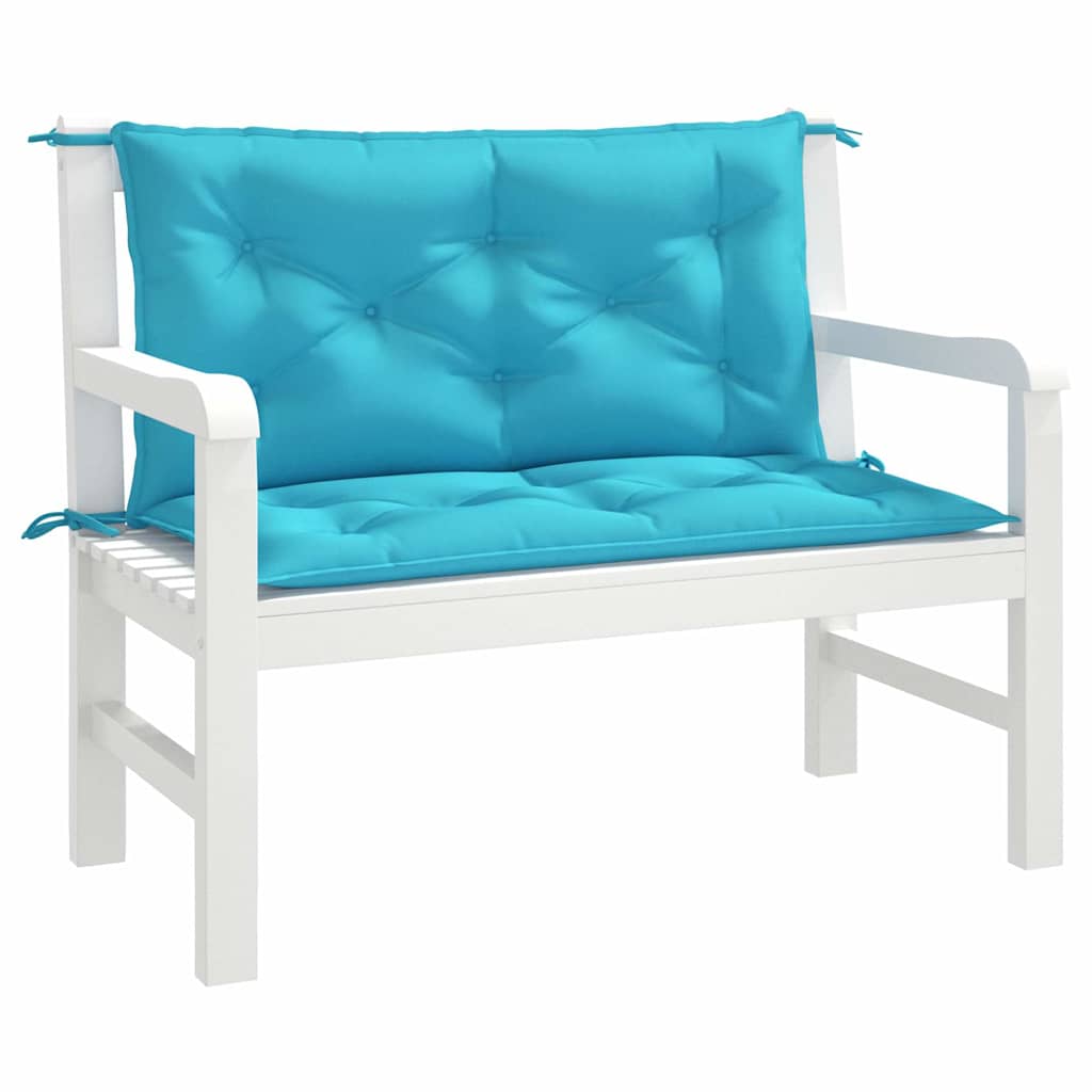 Perne bancă de grădină 2 buc. turcoaz 100x50x7 cm textil