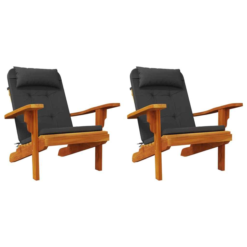 Perne pentru scaun Adirondack, 2 buc, negru, textil oxford