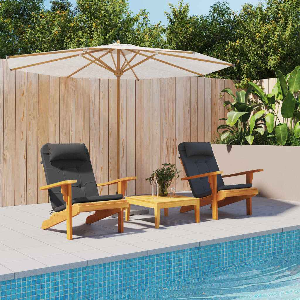 Perne pentru scaun Adirondack, 2 buc, negru, textil oxford