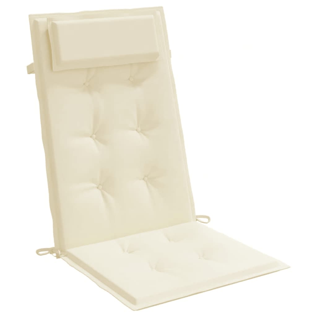 Perne scaun cu spătar înalt 2 buc, crem, țesătură Oxford