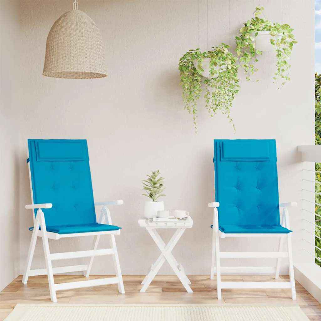 Perne de scaun cu spătar înalt, 2 buc, bleu, țesătură Oxford