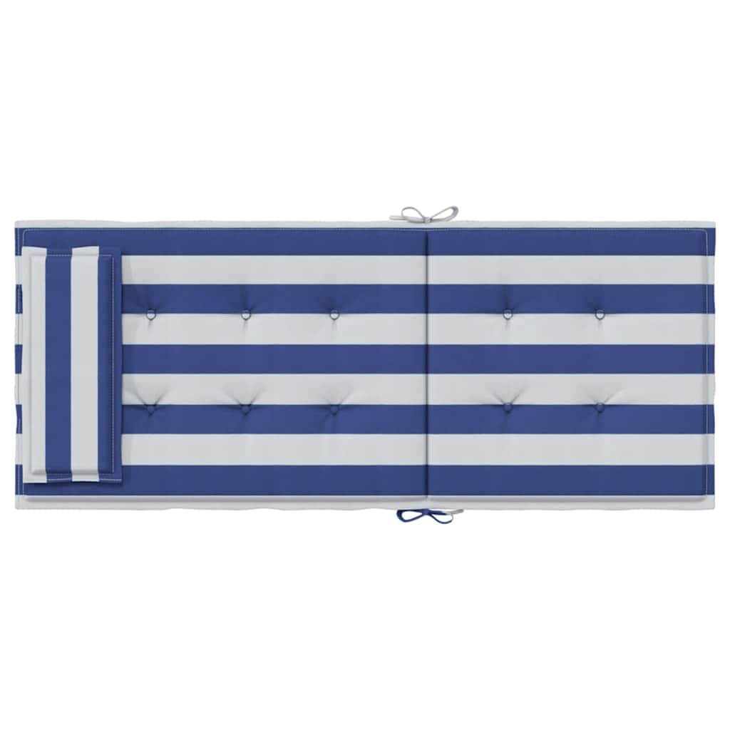 Perne de scaun spătar înalt, 6 buc. dungi albastre&albe, textil