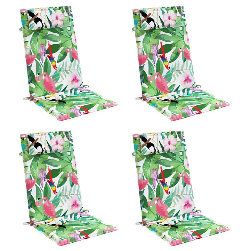 Perne de scaun spătar înalt, 4 buc., multicolor, textil oxford