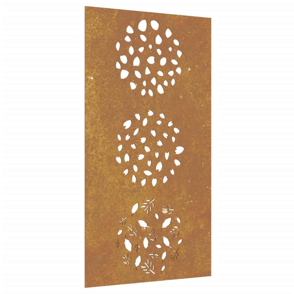 Decorație perete de grădină 105x55 cm design frunze oțel Corten
