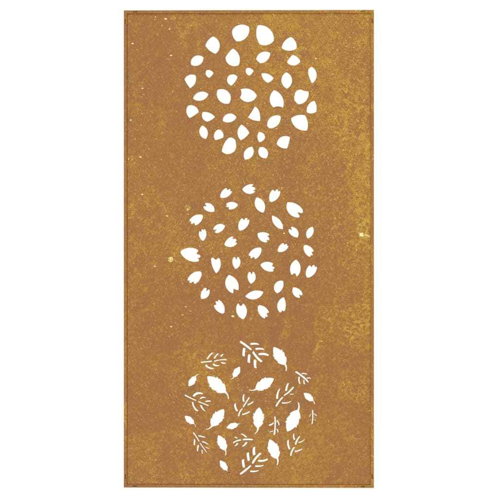 Decorație perete de grădină 105x55 cm design frunze oțel Corten