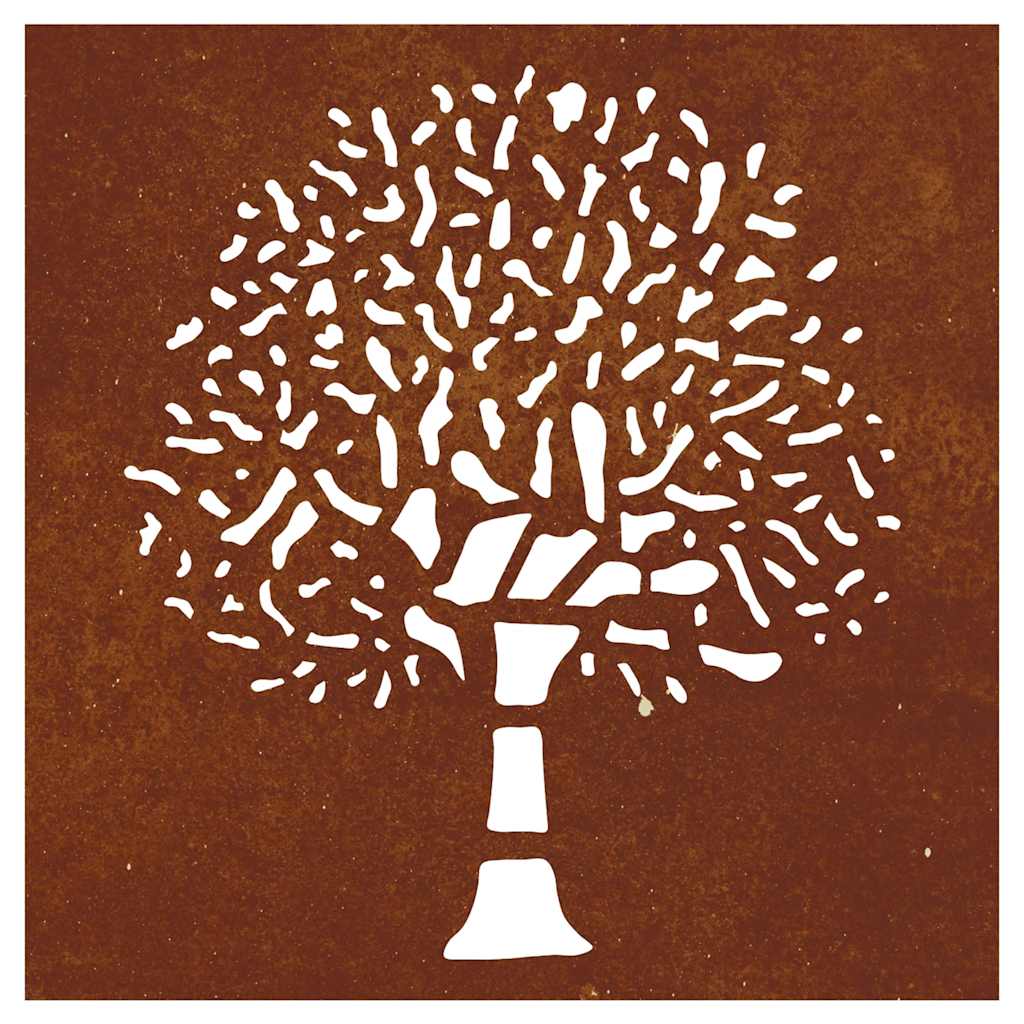 Decor perete de grădină 55x55 cm design copac oțel Corten