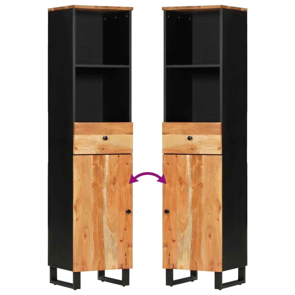 Dulap de baie, 38x33x160 cm, lemn masiv de acacia