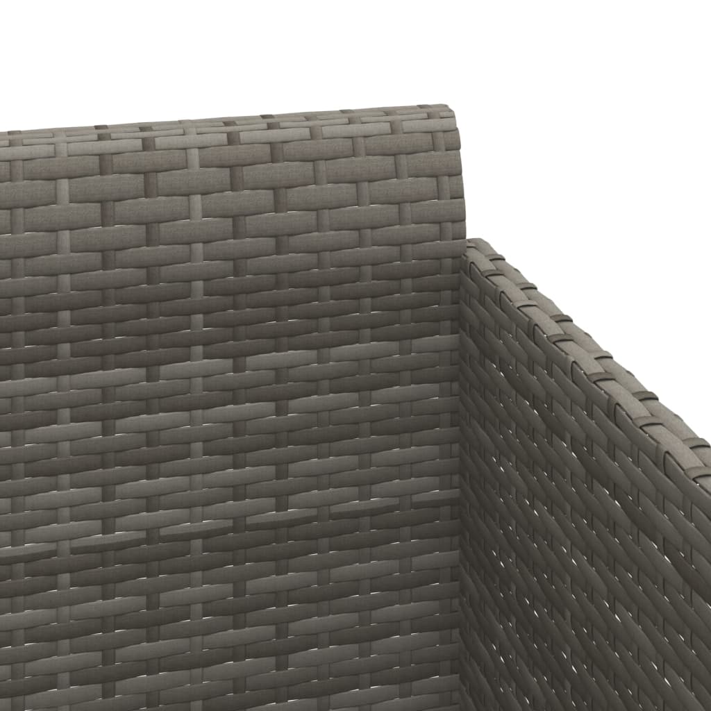 Șezlong cu perne, gri, 182x118x63 cm, poliratan