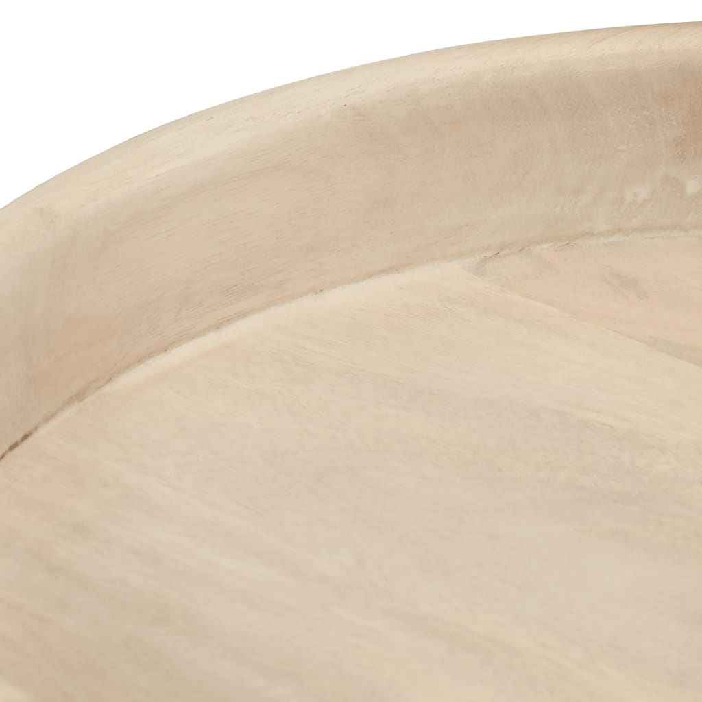 Măsuțe de cafea rotunde, 3 buc., lemn masiv de mango