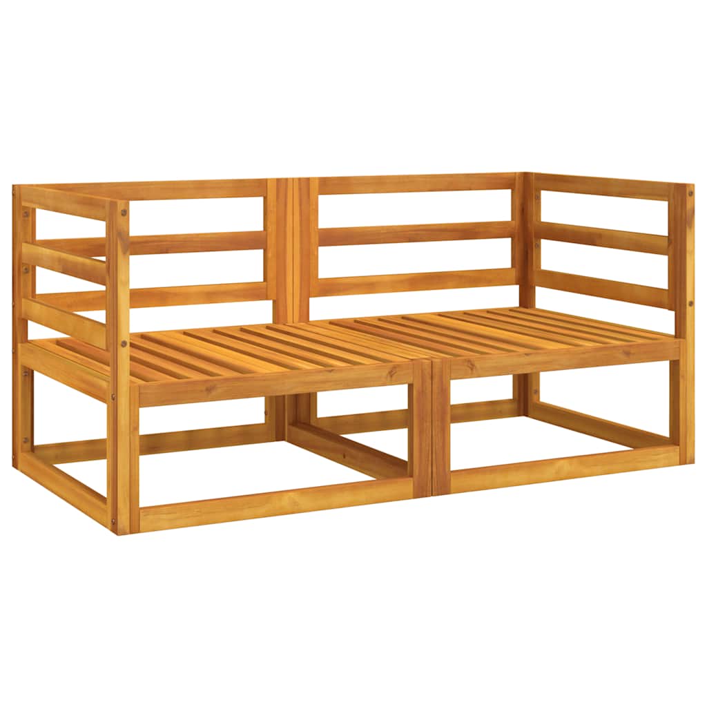 Canapele colț modulare, 2 buc, perne taupe, lemn masiv acacia