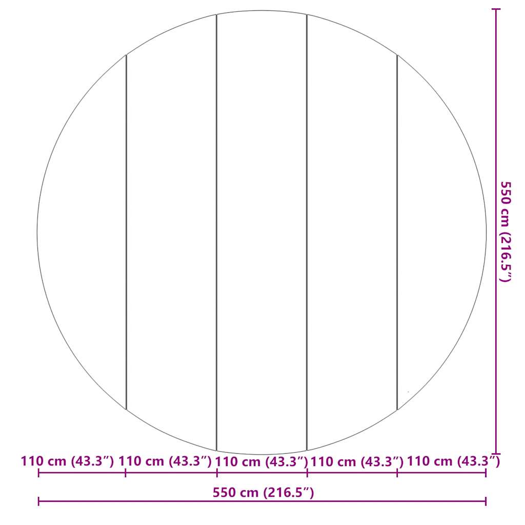 Acoperire geotextil piscină, gri deschis, Ø550 cm, poliester