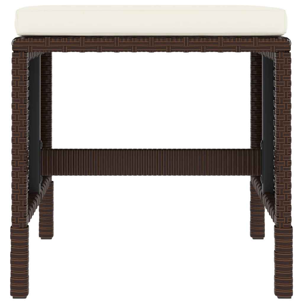 Set mobilier de grădină, 6 piese, cu perne, maro, poliratan