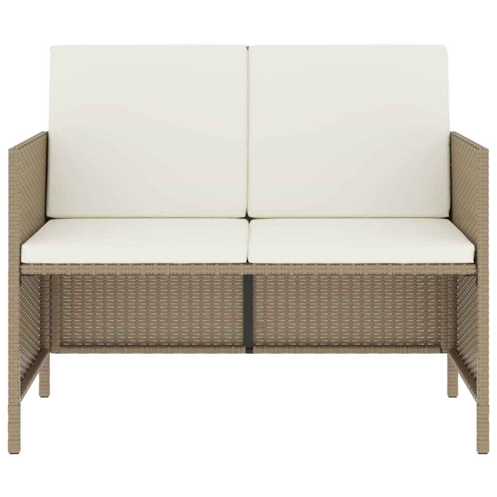 Set mobilier pentru grădină, 6 piese, cu perne, bej, poliratan