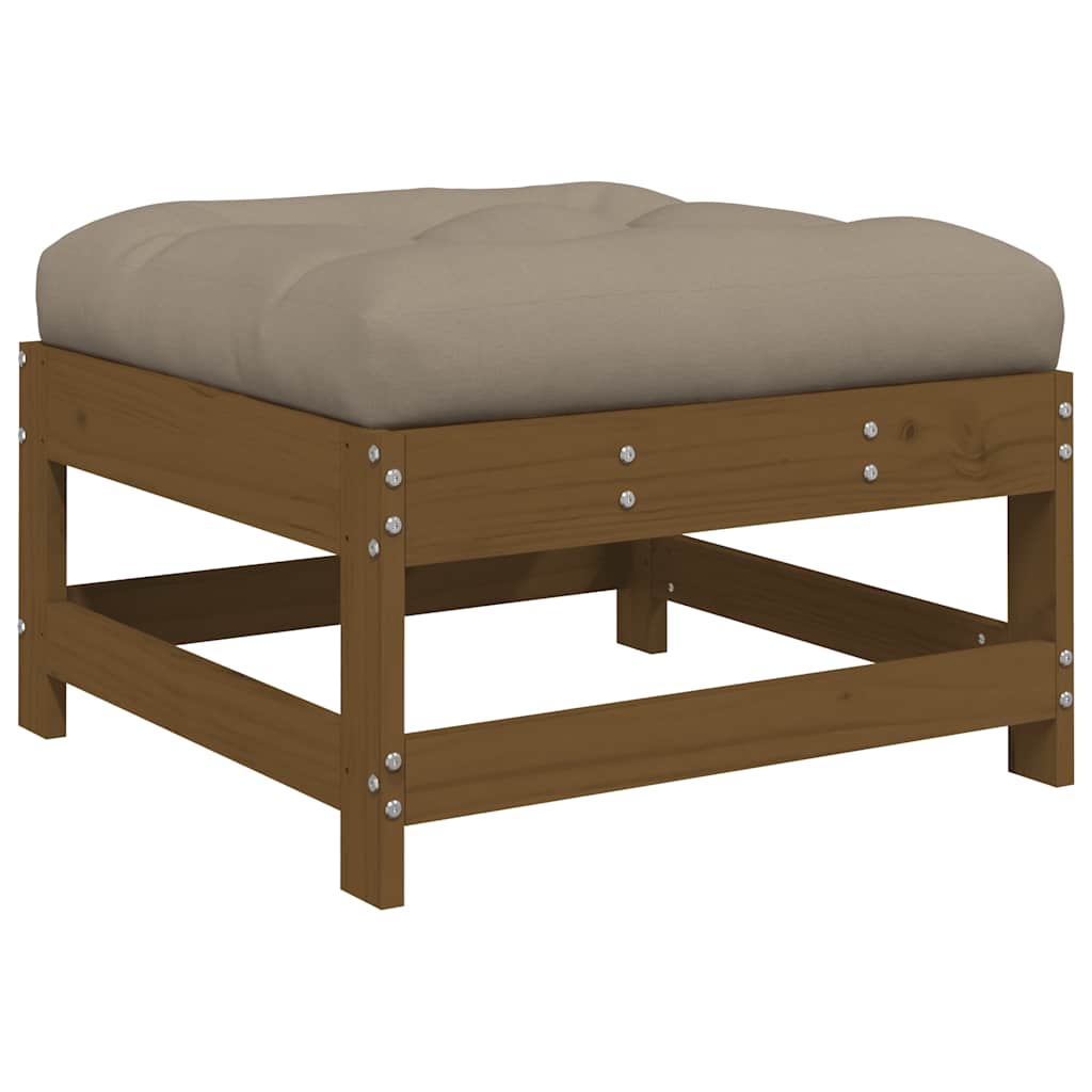 Taburete de grădină cu perne 2 buc. maro miere lemn masiv pin