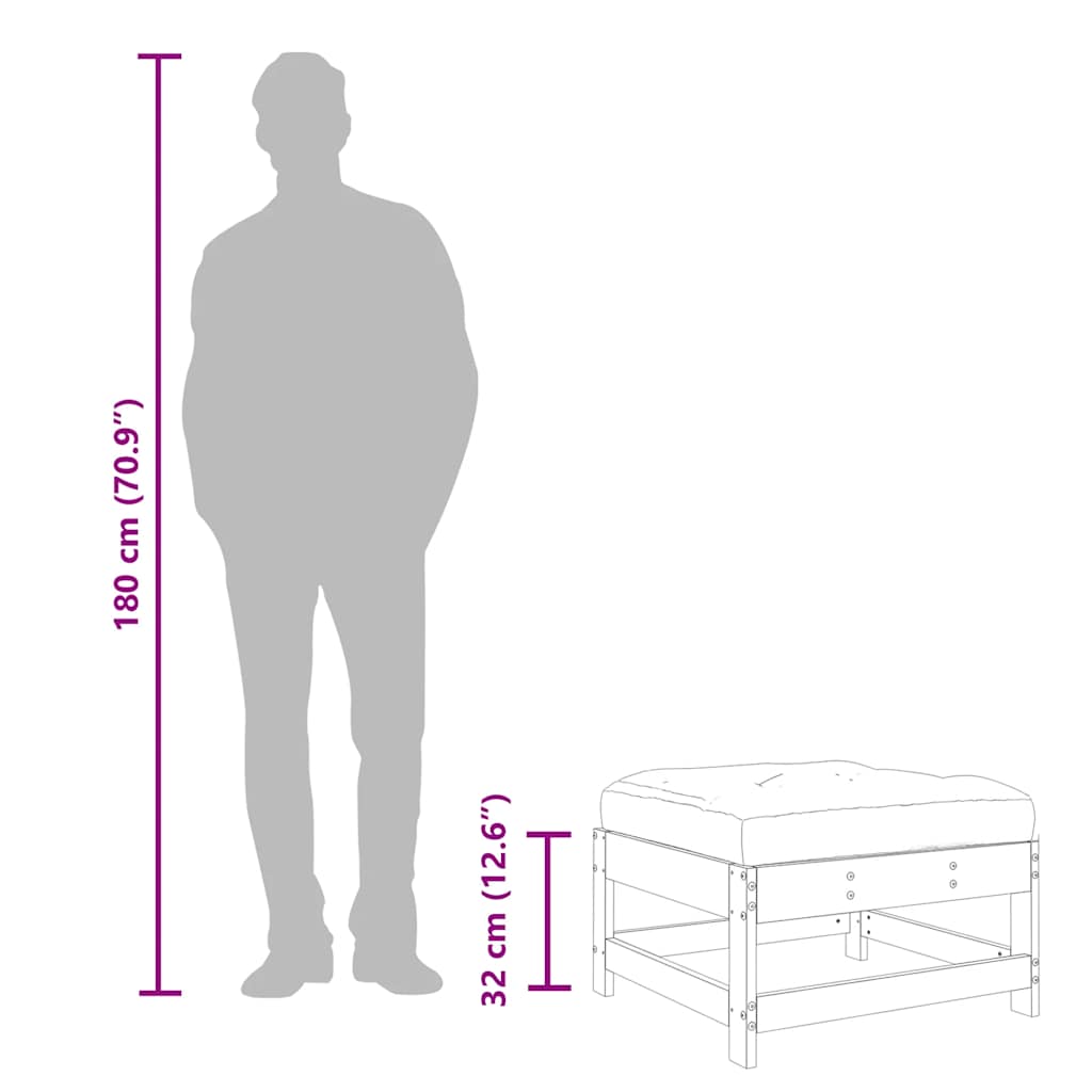 Taburete de grădină cu perne 2 buc. maro miere lemn masiv pin