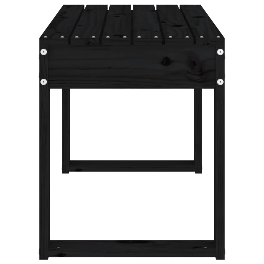 Bancă de grădină, negru, 80x38x45 cm, lemn masiv de pin