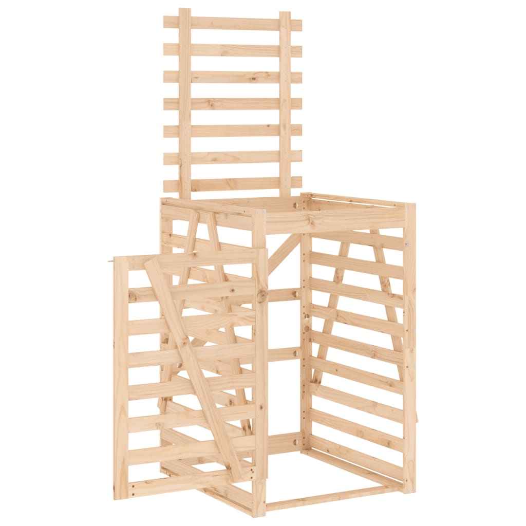 Depozitare coș de gunoi, 84x90x128,5 cm, lemn masiv de pin