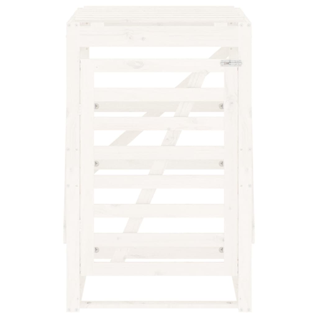 Depozitare coș de gunoi, alb, 84x90x128,5 cm, lemn masiv de pin