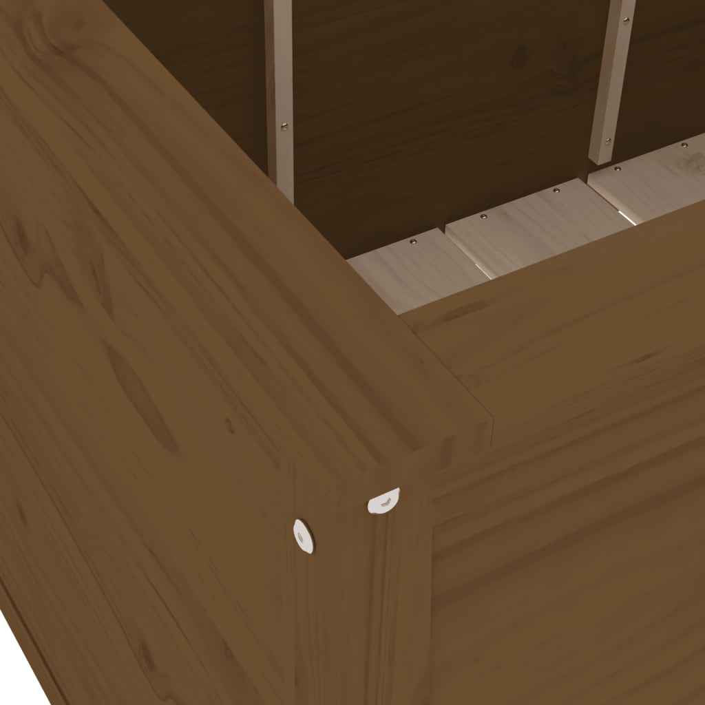 Strat înălțat grădină maro miere 119,5x82,5x78cm lemn masiv pin